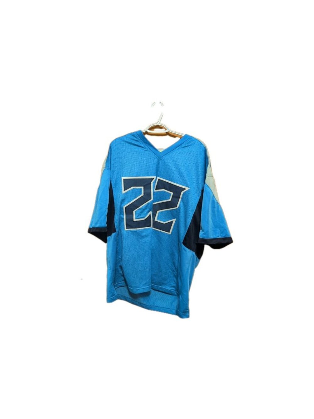 HOFSM Jersey Mens XL Titans Blue Short Sleeve Top Derrick Henry 22 Rep Autograph